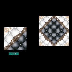 Carrelage en porcelaine polie à surface lisse de couleur noire et blanche 40x40cm - Product Image 1
