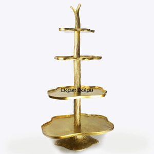 Présentoir à gâteau en métal indien élégant fait à la main présentoir à gâteau de qualité supérieure en gros dessus de table décoratif meilleur support à gâteau de luxe - Product Image 2