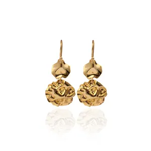 Mode Joyas, Gold Plated Antique Designer Brass Metal Hook Earrings jewelry For Fashion And Social Functions jewellery. E-247