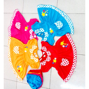 Vestido de punto de manga corta para niña y mujer, algodón 100%, Color sólido, informal - Product Image 1
