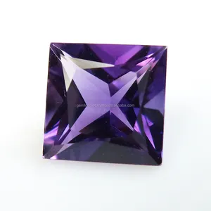 Batu Permata Bentuk Persegi Ametis Afrika 5X5Mm 6X6Mm 7X7Mm Ametis Kustom AAA Batu Amethyst Kualitas Alami Terlaris