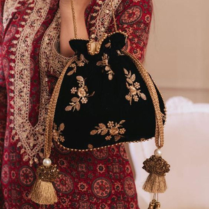 -- DECENT & ELEGANT--POTLI-BAG-ON--WITH--BEAUTIFUL---ZARDOZI--WORK ON--BAGS---FOR---PARTY & WEDDING @ 2021 --- - Product Image 1