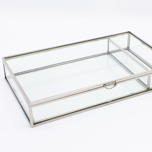 Handmade SILVER Glass | 5x7 <b>Photo</b> <b>Box</b> with USB Slot | Proof Print Packaging | Photographer Gifts for Clients - Product Image 1