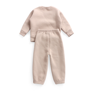 บูติกชุดเสื้อผ้าเด็กทารก2ชิ้นเสื้อแขนยาวคอกลมคอลเลกชั่นผ้าคอตตอนสีล้วนสำหรับฤดูหนาว - Product Image 6