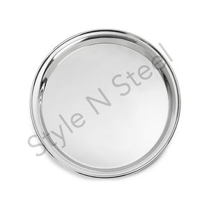 Plateau de service en acier inoxydable Plateau de service rond coloré Plateau de service en acier inoxydable Plateaux de luxe rond en or - Product Image 1