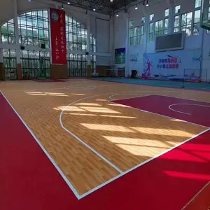 FIBA Disetujui Kayu Lantai Pvc/Serbaguna Indoor Pvc Mat