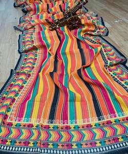 Banarasi Seda Jacquard Saree con Blusa Mujeres Desgaste Señoras Fiesta Festival Desgaste Diario Algodón Suave Seda Sari Venta al por mayor Precio Bajo ApparelGarment - Product Image 2