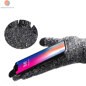MESS SPORTS Men Women Comfortable Cotton Checked Anti Slip Resistant Winter for Screen Outdoor <b>Gloves</b> - Product Image 3