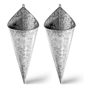 Macetero de pared para Casa de Campo de Navidad, contenedor de paja galvanizada encantadora, Juego de 2 plantas caseras con acabado rústico, con flores de transporte - Product Image 5