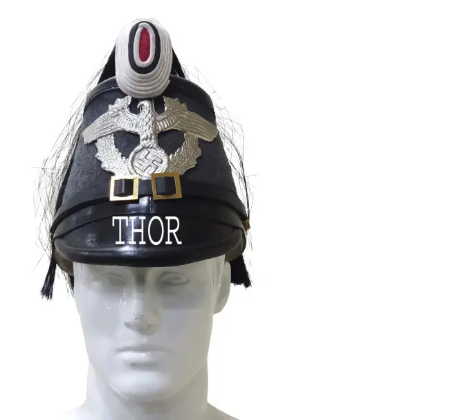 Duitse Super Zeer Mooie Mast Kwaliteit Officier Shaka Zwart Cap Helm