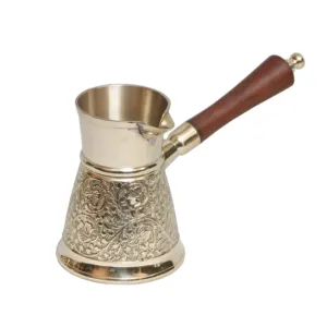 Pot à café en laiton avec poignée en bois, Pot de thé turc, vaisselle indienne, de luxe, décoration intérieure, de ml