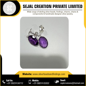 Wholesale Indian Manufacturer Handmade 925 <b>Sterling</b> <b>Silver</b> Gemstone Earring - Product Image 4