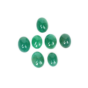 7 Piezas de Esmeralda Sakota Natural, Cabujón Ovalado de 12x9mm-14x11mm, 45.60 Quilates - Product Image 4