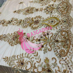 Chất Lượng Tốt Nhất Sang Trọng Thêu Vải Ren Pháp Handmade Đính Cườm Mới Nhất Phi Nigeria Ren Lưới Vải - Product Image 4