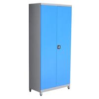 Armoire professionnelle robuste avec portes, 4 étagères, système de verrouillage à 2 points, 65 kg, revêtement en poudre électrostatique RAL7035 gris