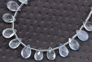 De calidad superior 1 Strand aguamarina Natural de piedras preciosas facetas pera forma cuentas marzo piedra Aqua de fabricación de la joyería - Product Image 2