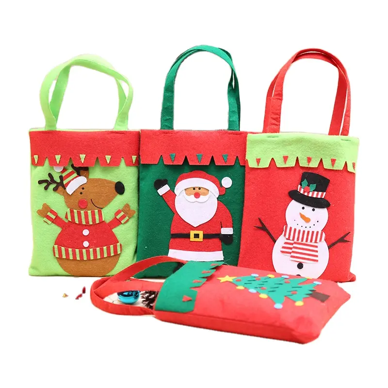 Decorazione Di Natale di vendita calda della caramella borsa di feltro sacchetto del regalo di natale