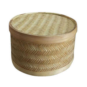 Boîte de rangement en bambou, boîte tissée en bambou avec couvercle, boîte ronde en bambou à vendre, fabriquée au Vietnam, haute qualité - Product Image 2
