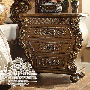 Modern Customizable High <b>End</b> Carved Teak Wood Bedroom Furniture Set - Product Image 4