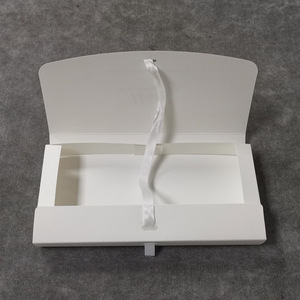 Eco Friendly Cardboard <strong>Envelope</strong> <strong>Packaging</strong> Gift Boxes with Ribbon Gold Foiled logo - Product Image 4