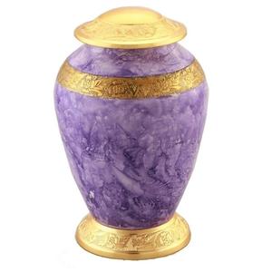 Antique Blue Keepsake Urn for Funeral Ashes <b>Metal</b> Brass/Aluminum - Product Image 2