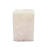 Ensemble de salle de bain beige fabriqué à la main de 4 accessoires en résine de fabrication indienne originale pour la décoration intérieure