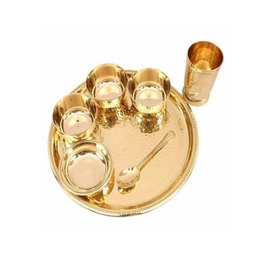 Thiết kế mới nhất Brass bát muỗng thủy tinh 5 cái thali Set với excluisve chất lượng tùy chỉnh kích thước thali thiết lập bởi nghệ thuật nhà - Product Image 6