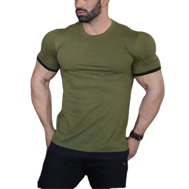 2020 Groothandel En Custom Design Mannen Fitness Korte Mouw T-shirt Gym Sport Bodybuilding T-shirt