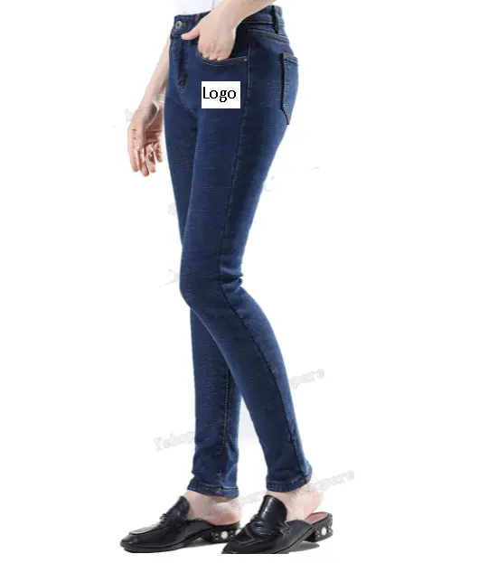 Womens Winter Fleece Lined Jeans Slim Fit Warm Skinny High Waist Denim Jean hot selling cheap rated jeans