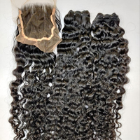 Cheveux brésiliens vierges Remy 100% HD transparents, ondulation naturelle, pointe en V, haute qualité, trame simple, fermeture micro-boucle, toutes couleurs et tailles