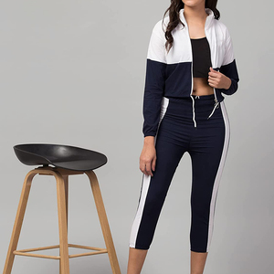 Las mujeres de ropa de Fitness sudor trajes sudaderas con capucha pantalones conjuntos en poliéster de lana para la venta - Product Image 2