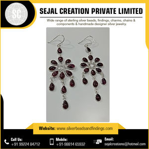 High Quality 925 <b>Sterling</b> <b>Silver</b> Gemstone Earrings Best Price Gift for Parties - Product Image 5