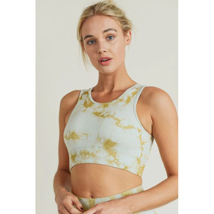 เสื้อชั้นในเล่นกีฬา,แบบไร้รอยต่อมัดย้อมมีรูสีเขียว - Product Image 2