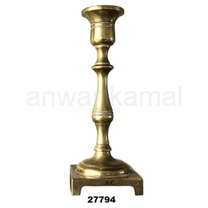 High Quality Unique Design Handcrafted Square Base Brass Long <b>Candle</b> <b>Holder</b> - Product Image 1
