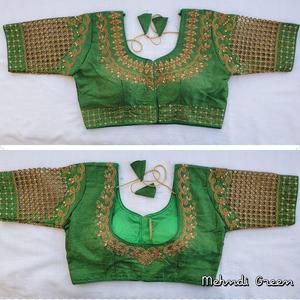 เสื้อเบลาส์ใส่ไปงานแต่งงานและงานปาร์ตี้สุดเซ็กซี่,เสื้อสำหรับสาวสารีในงานปักงานตัดดีไซน์ล่าสุดสำหรับผู้หญิงและเด็กผู้หญิง - Product Image 4