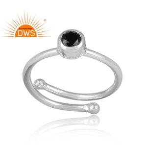 Bague noire en argent Sterling véritable, bijou d'émail, vente en gros, accessoire de créateur - Product Image 2
