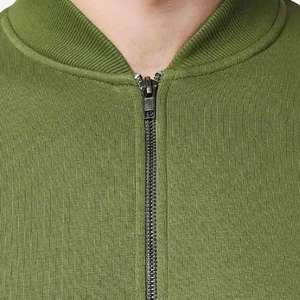 Blouson bomber de baseball pour hommes, logo imprimé personnalisé, en polyester uni, noir, vente en gros - Product Image 4