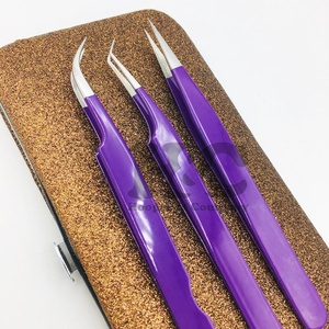 แหนบถอนขนตาปลอมโลโก้ตามสั่งอุปกรณ์สแตนเลสสำหรับการต่อขนตาบรรจุภัณฑ์แบบพรีเมียม - Product Image 6