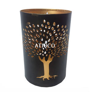High Quality <b>Black</b> Gold Tree Iron Votive <b>Candle</b> <b>Holders</b> New Year Decorative Copper <b>Pillar</b> | Modern Look | Timeless Design - Product Image 1