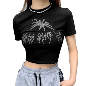 Camiseta lisa de algodón de alta calidad para mujer, el último diseño Camiseta estampada con, talla de Color personalizada, estilo ODM - Product Image 2