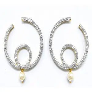 Новейшие Американские бриллиантовые Изящные серьги с золотым и серебряным покрытием и кубическим цирконием (CZ), модные украшения для женщин