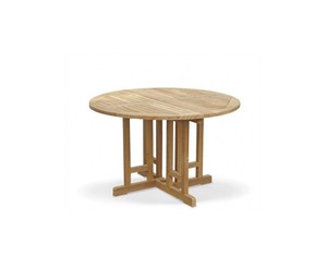 Modern <b>Round</b> Wood Dining <b>Folding</b> <b>Table</b> and Chair Set for Garden Outdoor Use - Product Image 2