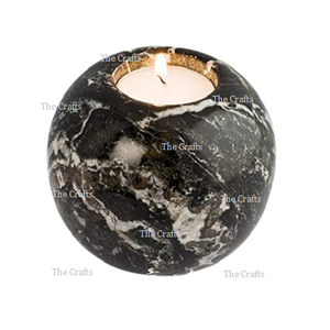 <b>Marble</b> Black Color <b>Candle</b> Holder Handmade Round Shape <b>Candle</b> Holder For Home And Wedding Decor Accessories - Product Image 2