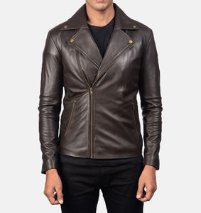 แจ็คเก็ตทางการแบบบางใส่ได้ทั้งชายและหญิง100% หนังวัวแท้คุณภาพดีที่สุดสไตล์บอมเบอร์ - Product Image 5