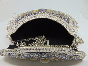 Women Crystal Evening <b>Purse</b> Metal Flap Clutch for Wedding Party by Lowellcraft.com - Product Image 4