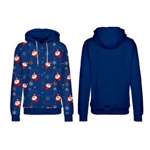 2022 Christmas Style Men's Hoodies Set 100% Cotton & Polyester Embroidered Winter Sweatshirt Hooded Jacket - Product Image 1