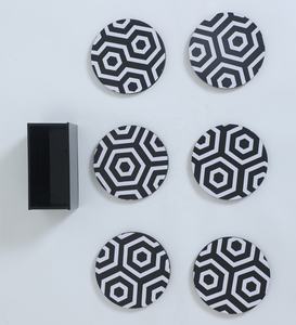 Sous-verres en bois noir et blanc pour bureau vaisselle décorative hôtel restaurant maison cuisine table à manger boisson thé tasse à café - Product Image 1