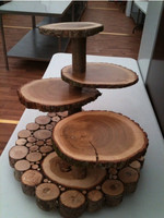 Hout Plakjes Cupcake Stand