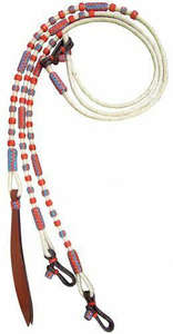 Montar a caballo Romal Reins Western Rawhide cuero genuino Romal Rein trenzado a mano logotipo personalizado equipo ecuestre al por mayor - Product Image 4