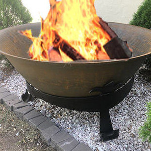 Brasero rond en métal de fabrication indienne avec anneau en fer pour les fêtes de jardin en plein air, au prix de gros - Product Image 5